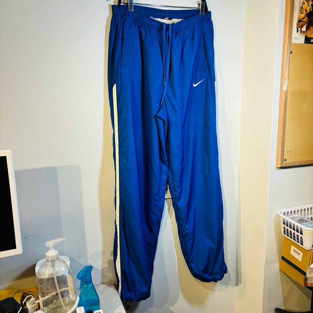 Nike Embroidered Mini Swoosh Blue Track Pants